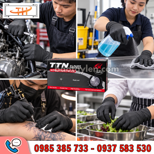 Găng tay Nitrile đen dùng 1 lần Găng tay Nitrile đen dùng 1 lần