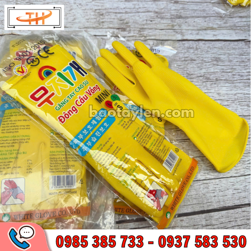 Găng tay cao su Đông Cầu Vồng mini size S màu vàng đậm Găng tay cao su Đông Cầu Vồng mini size S màu vàng đậm