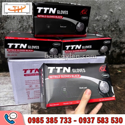 Găng tay Nitrile TTN màu đen Găng tay Nitrile TTN màu đen