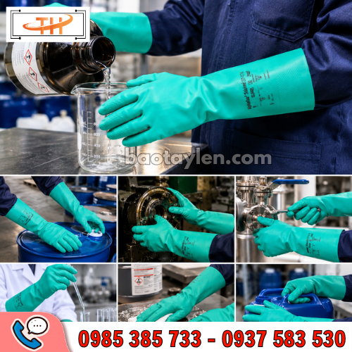 Găng tay bảo hộ chống hóa chất công nghiệp Găng tay bảo hộ chống hóa chất công nghiệp