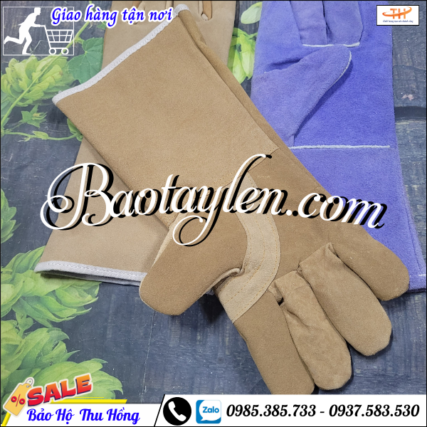 Bao tay da hàn bảo hộ loại dài. Bao tay da hàn bảo hộ loại dài.