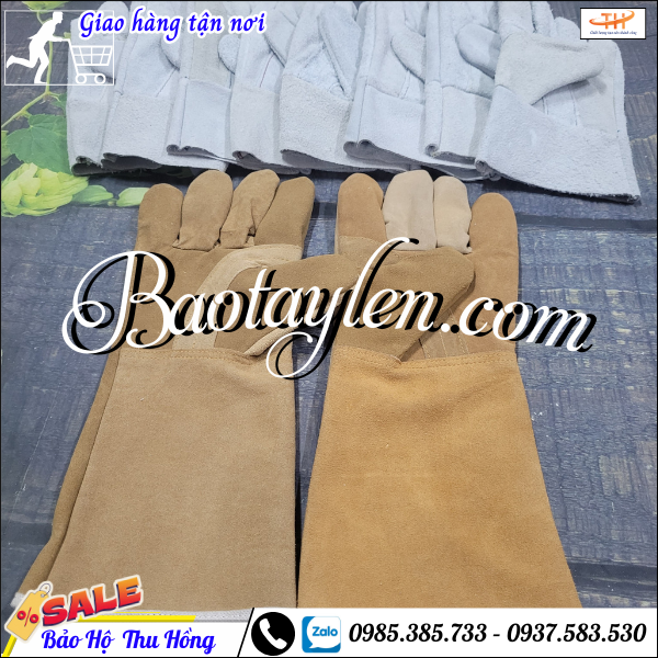 Găng tay da hàn 2 lớp chịu nhiệt. Găng tay da hàn 2 lớp chịu nhiệt.