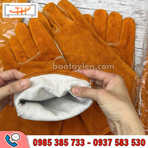 Găng tay da hàn dày, chắc bền Găng tay da hàn dày, chắc bền