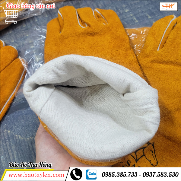 Bao tay da hàn được may cực dày dặn Bao tay da hàn được may cực dày dặn