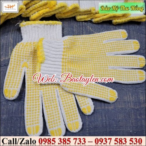 Găng tay len hạt nhựa bảo hộ lao động. Găng tay len hạt nhựa bảo hộ lao động.