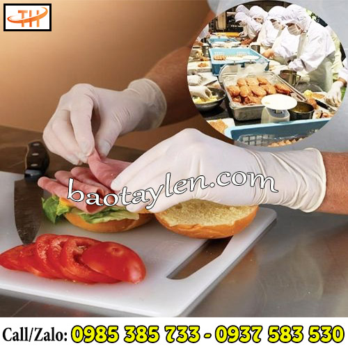 Găng tay I-Med có bột được ứng dụng phổ biến trong ngành thực phẩm Găng tay I-Med có bột được ứng dụng phổ biến trong ngành thực phẩm