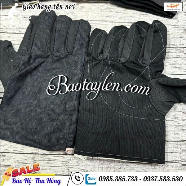 Găng tay vải kaki chống nóng, chống trơn trượt. Găng tay vải kaki chống nóng, chống trơn trượt.