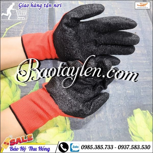 Găng tay phủ latex chống cắt. Găng tay phủ latex chống cắt.