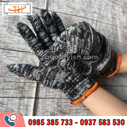 Găng tay len muối tiêu 70g Găng tay len muối tiêu 70g