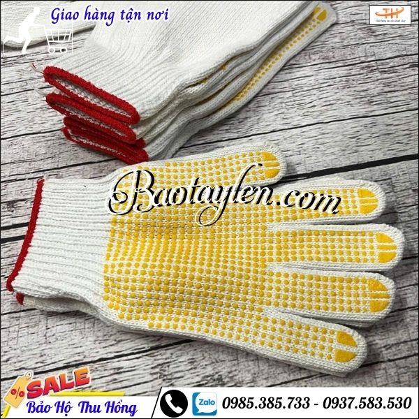 Găng tay len hạt nhựa - BHLĐ giá sỉ. Găng tay len hạt nhựa - BHLĐ giá sỉ.