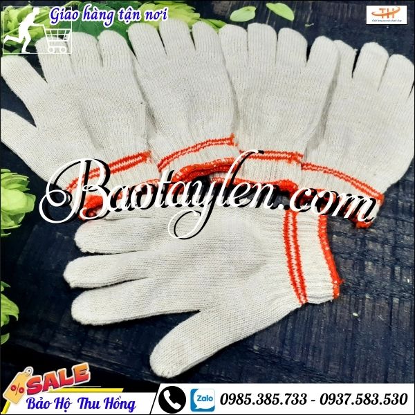 Găng tay len bảo hộ 2 viền trọng lượng 100gram. Găng tay len bảo hộ 2 viền trọng lượng 100gram.