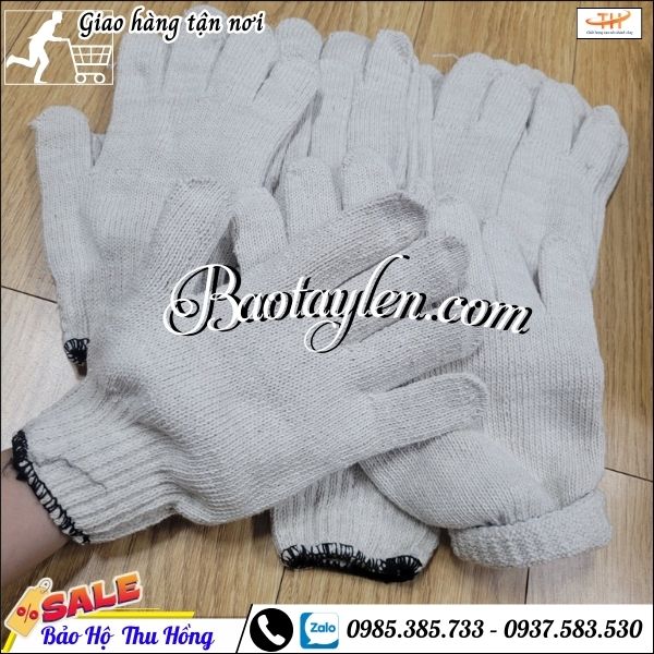 Găng tay bảo hộ lao động len màu kem. Găng tay bảo hộ lao động len màu kem.