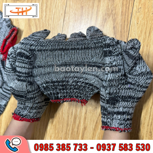 Bao tay len lao động muối tiêu co giãn tốt Bao tay len lao động muối tiêu co giãn tốt