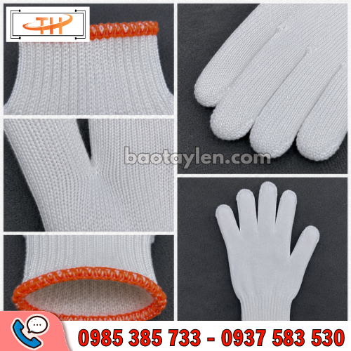 găng tay poly trắng 70g găng tay poly trắng 70g