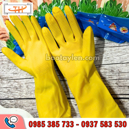 Găng tay cao su Nam Long size 9 có thiết kế vân gai chống trơn ở lòng bàn tay Găng tay cao su Nam Long size 9 có thiết kế vân gai chống trơn ở lòng bàn tay