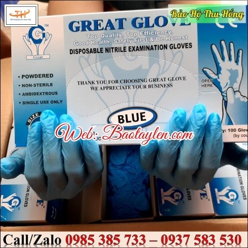 Găng tay cao su y tế nitrile có bột. Găng tay cao su y tế nitrile có bột.