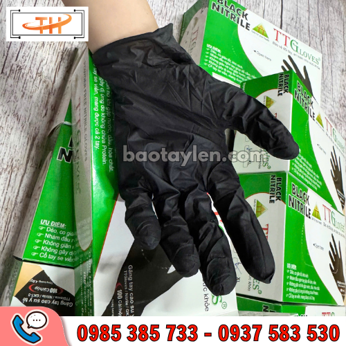 Găng tay nitrile đen TT Gloves Găng tay nitrile đen TT Gloves
