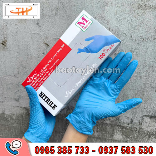 Găng tay Nitrile xanh không bột VGlove Găng tay Nitrile xanh không bột VGlove