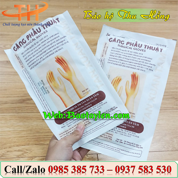 Găng tay phẫu thuật tiệt trùng không bột