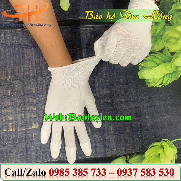 >Găng tay phủ PU chống tĩnh điện đầu ngón< >Găng tay phủ PU chống tĩnh điện đầu ngón<