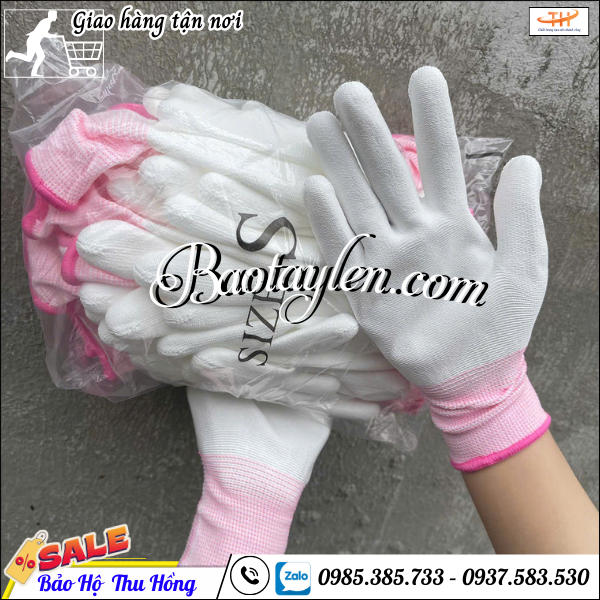 Găng tay phủ PU lòng bàn tay. Găng tay phủ PU lòng bàn tay.