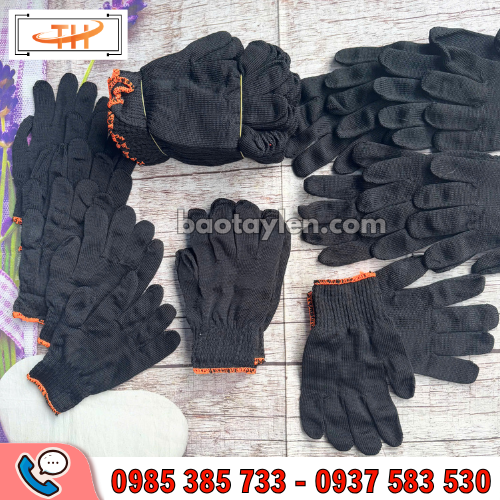 Găng tay sợi poly đen Găng tay sợi poly đen