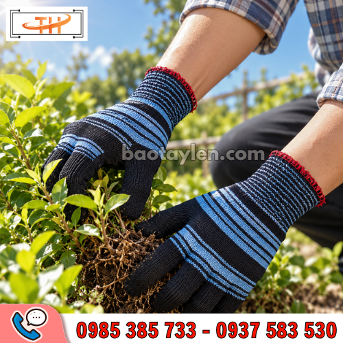 Găng tay poly phối màu có thể sử dụng bảo hộ khi làm việc hoặc chống nắng Găng tay poly phối màu có thể sử dụng bảo hộ khi làm việc hoặc chống nắng