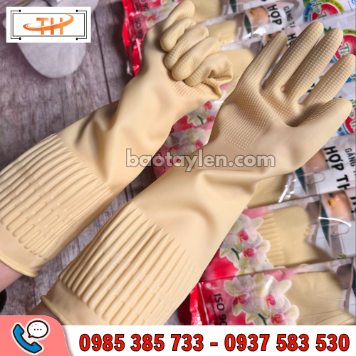 Găng tay cao su Hợp Thành XL dài, bảo vệ bàn tay toàn diện Găng tay cao su Hợp Thành XL dài, bảo vệ bàn tay toàn diện