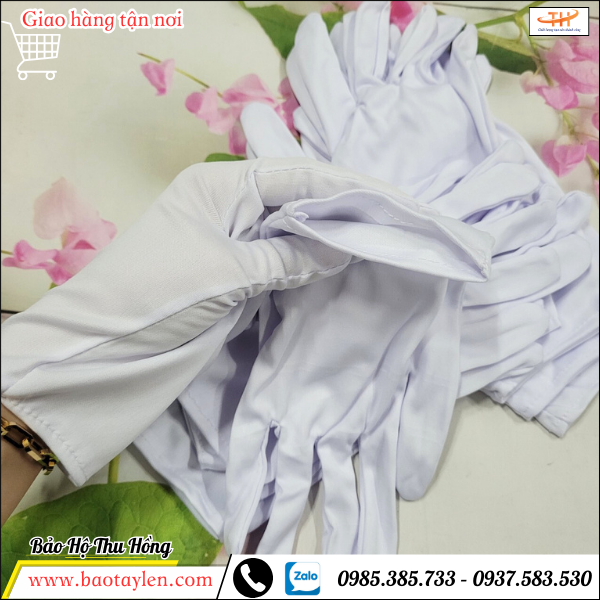 Bao tay thun T9 màu trắng mỏng nhẹ Bao tay thun T9 màu trắng mỏng nhẹ