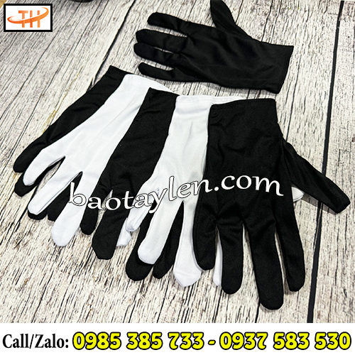 Bao tay trắng đen thun T10 màu trắng đen Bao tay trắng đen thun T10 màu trắng đen