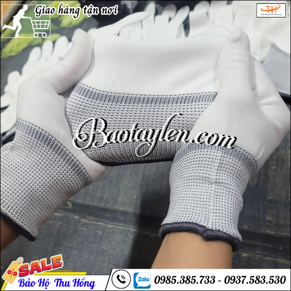 Găng tay thun trắng cho công việc nhẹ. Găng tay thun trắng cho công việc nhẹ.