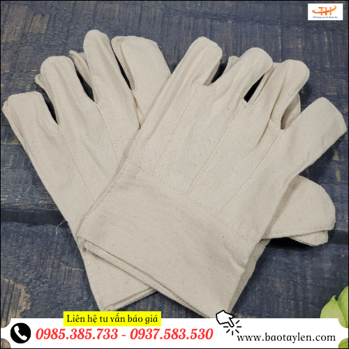 Găng tay bảo hộ lao động vải bạt.