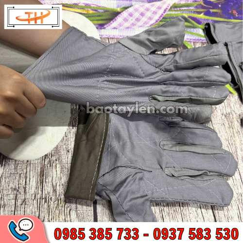 Găng tay vải bò màu xám siêu dày dặn Găng tay vải bò màu xám siêu dày dặn