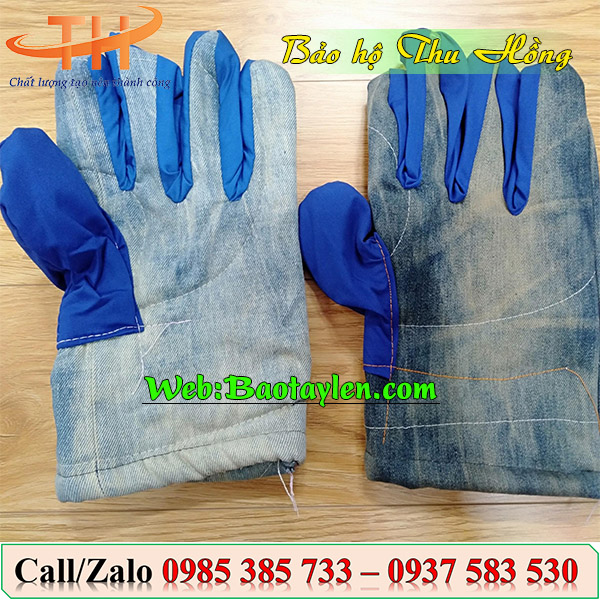 >Bao tay vải Jean 2 lớp<