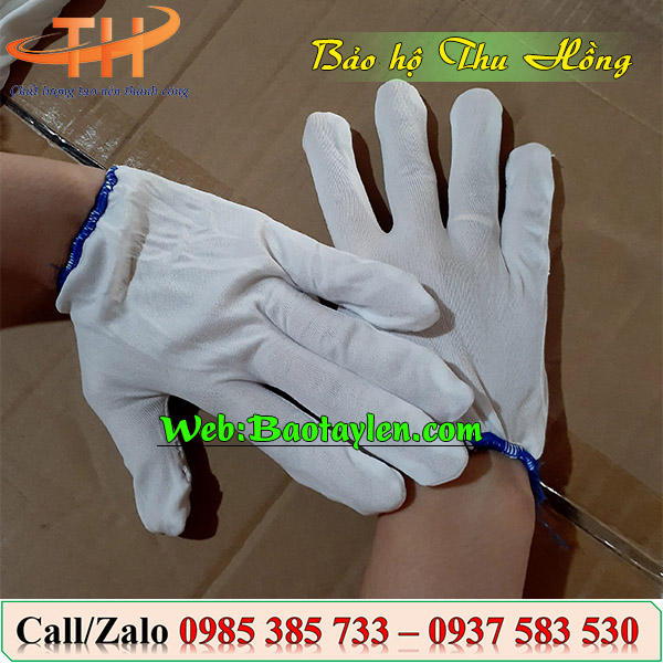 Bao tay bo viền vải thun trắng Bao tay bo viền vải thun trắng