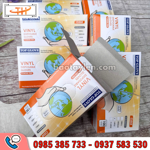 Găng tay vinyl dùng 1 lần đóng hộp tiện lợi 100 chiếc Găng tay vinyl dùng 1 lần đóng hộp tiện lợi 100 chiếc