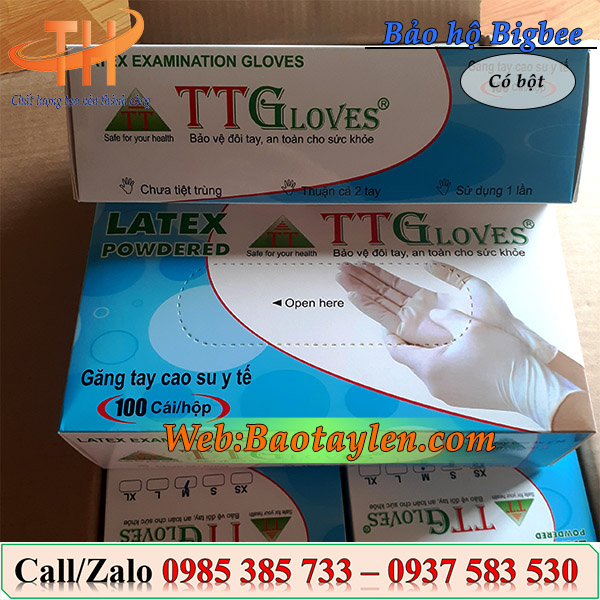 Găng tay cao su y tế TTGlove có bột, không bột