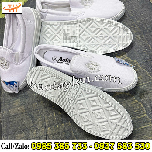 Giày lười Asia màu trắng đế chống trơn hiệu quả Giày lười Asia màu trắng đế chống trơn hiệu quả