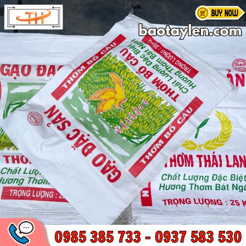 Mẫu bao tải tráng nhựa in logo Mẫu bao tải tráng nhựa in logo