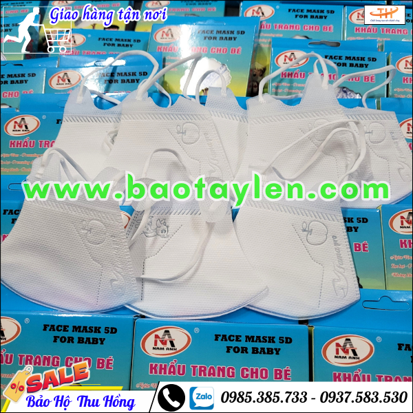 Khẩu trang 5d trẻ em dây đeo đàn hồi, êm tai Khẩu trang 5d trẻ em dây đeo đàn hồi, êm tai