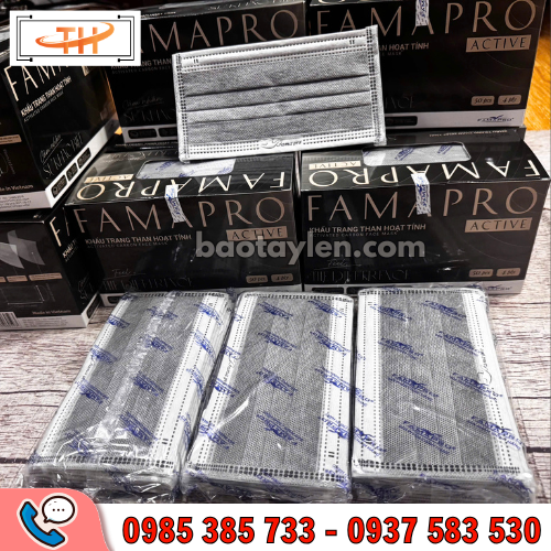 Khẩu trang than hoạt tính Famapro hàng chính hãng sẵn tại Thu Hồng Khẩu trang than hoạt tính Famapro hàng chính hãng sẵn tại Thu Hồng