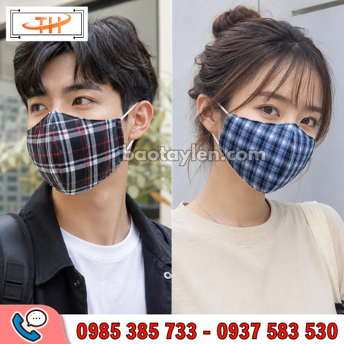 Khẩu trang vải caro phù hợp cho cả nam và nữ Khẩu trang vải caro phù hợp cho cả nam và nữ