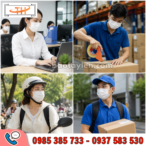 Khẩu trang y tế Bisou màu trắng chống bụi và giọt bắn Khẩu trang y tế Bisou màu trắng chống bụi và giọt bắn