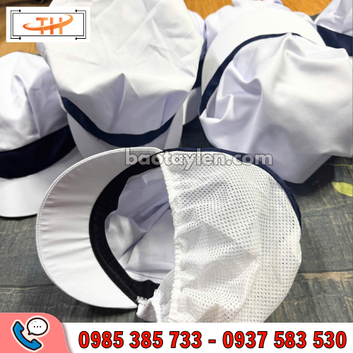 Nón vải lưới trùm tóc công nhân có vành Nón vải lưới trùm tóc công nhân có vành