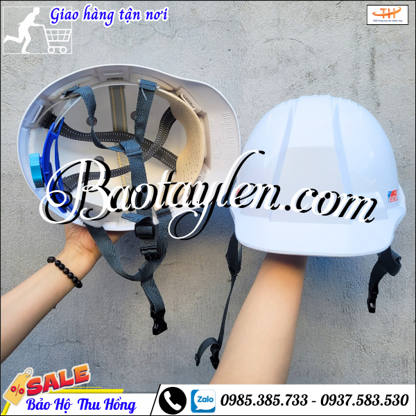 Nón bảo hộ trắng có lỗ thông hơi. Nón bảo hộ trắng có lỗ thông hơi.