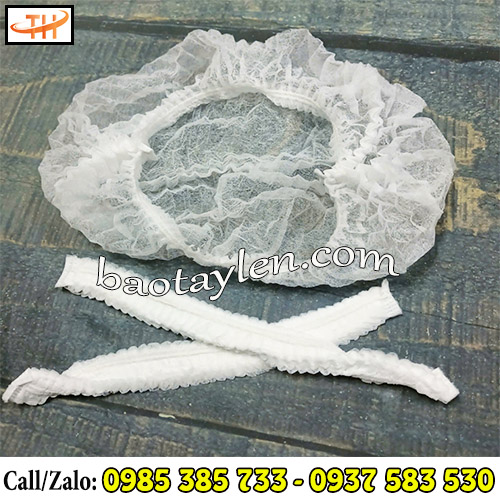 Nón con sâu trùm tóc bảo hộ y tế màu trắng Nón con sâu trùm tóc bảo hộ y tế màu trắng