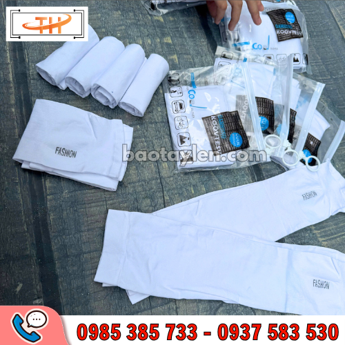 Ống tay chống nắng trắng trơn Ống tay chống nắng trắng trơn