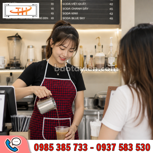 Tạp dề caro trẻ trung, năng động Tạp dề caro trẻ trung, năng động