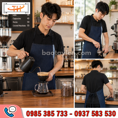 Mặc tạp dề vải jean khi làm việc trở nên chuyên nghiệp hơn Mặc tạp dề vải jean khi làm việc trở nên chuyên nghiệp hơn