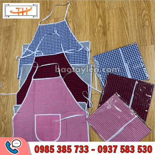 Tạp dề pha chế màu caro Tạp dề pha chế màu caro